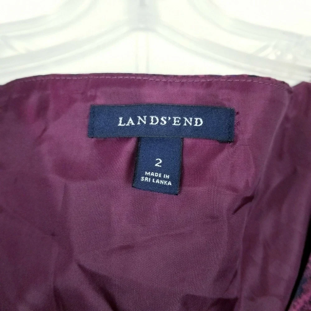 Lands End Silk Blend Paisley Print Dress Size 2 - Picture 2 of 9
